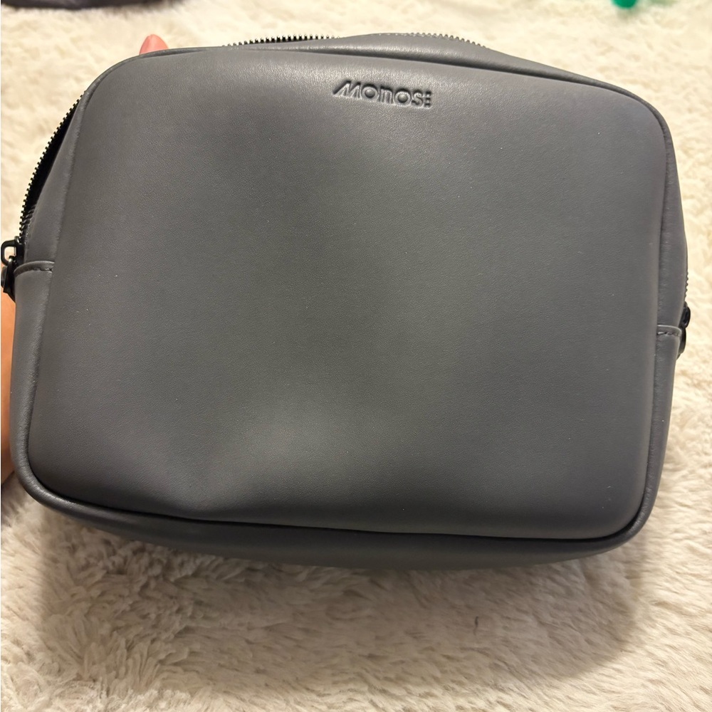 MONOS metro classic kit grey leather travel bag to attach to other bags